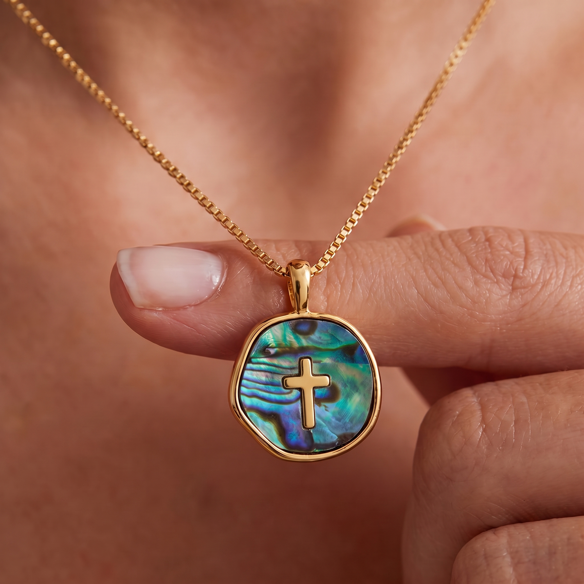 Aurora Light Cross Necklace