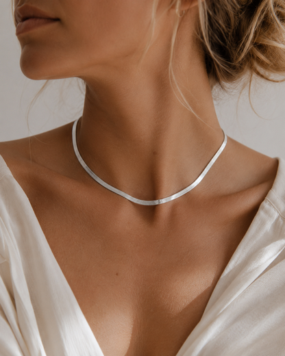 Stacking Flat Herringbone Necklace