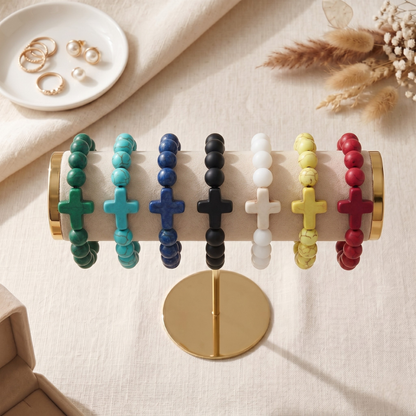 Cross Gemstone Bracelet