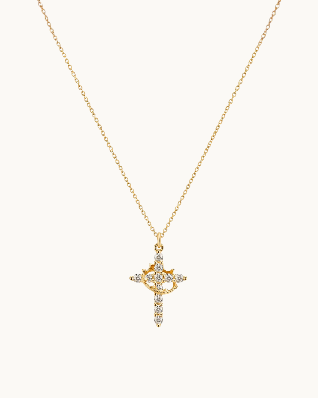 Elora Cross and Crown Necklace