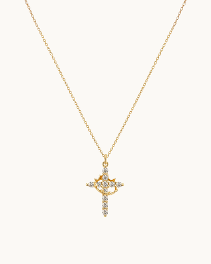 Elora Cross and Crown Necklace
