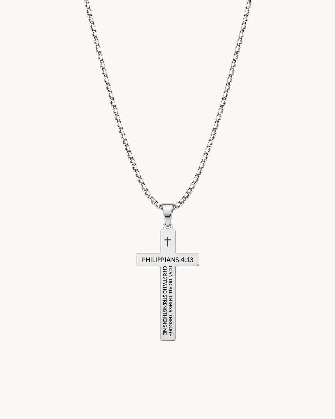 Philippians 4:13 Cross Necklace