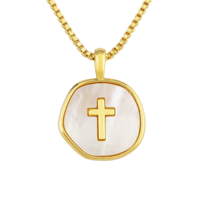 Seraphine Seashell Cross Necklace